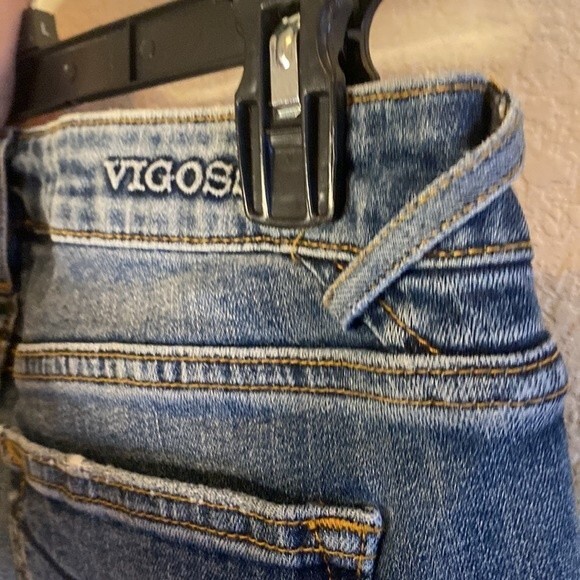 Vigoss jeans Chelsea women y2k 90s skinny crop 26/25 long distressed raw - Picture 13 of 16